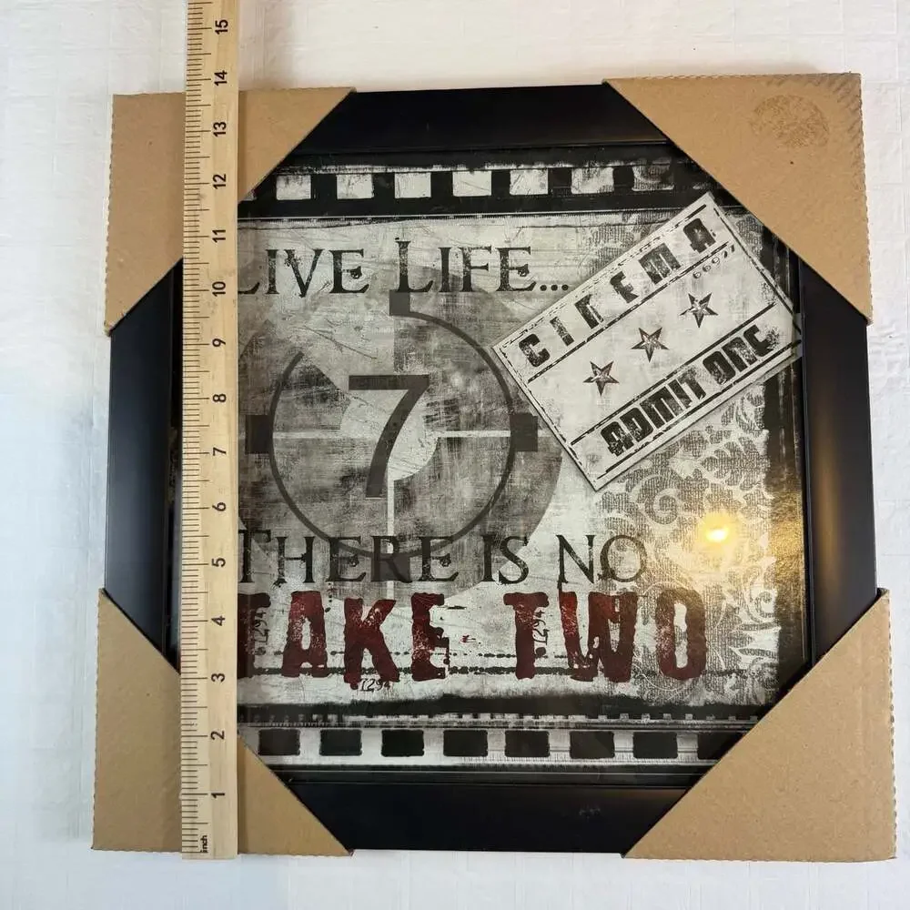 THEATER GAME ROOM PICTURE VERSE INSPIRATIONAL POEM  PRINT 12X12 “Live life…” New